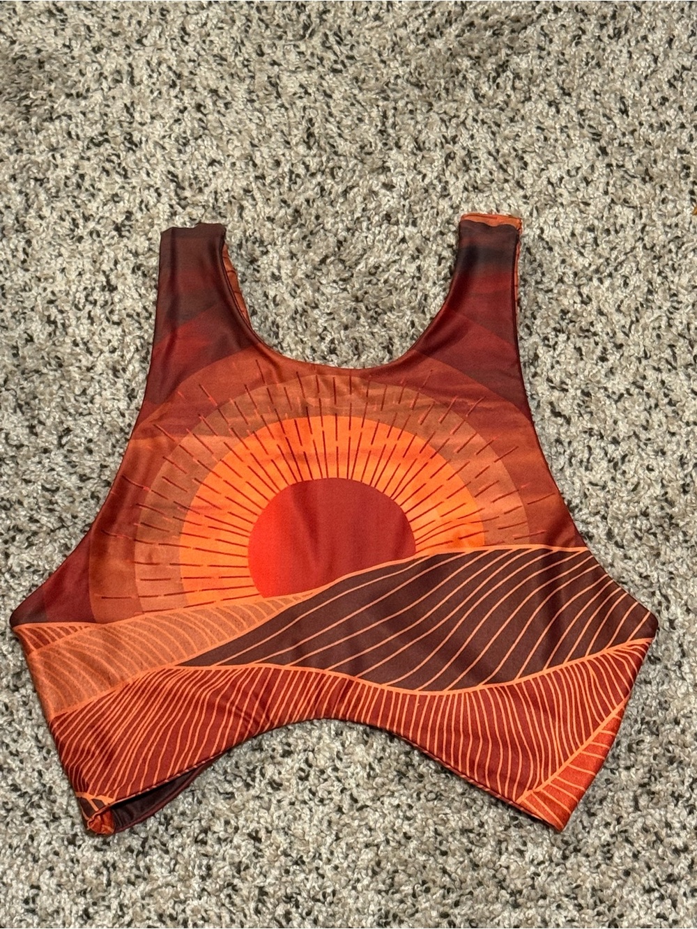 Yoga Democracy Reversible Crop Top in Sold out Sunrise Print ‘Light of Day’ XS